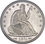 ½ Dollar "Seated Liberty Half Dollar" with motto, with date arrows obverse image
