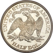 ½ Dollar "Seated Liberty Half Dollar" without date arrows; with motto, United States, 1875-1891 reverse image