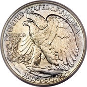 ½ Dollar "Walking Liberty Half Dollar", United States, 1916-1947 reverse image
