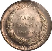 ½ Dollar Maine Statehood Centennial, United States, 1920 reverse image