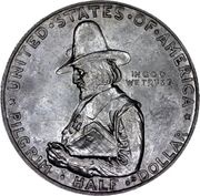 ½ Dollar Pilgrim Tercentenary obverse image