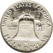 ½ Dollar "Franklin Half Dollar", United States, 1948-1963 reverse image
