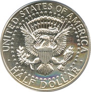 ½ Dollar "Kennedy Half Dollar" 90% Silver, United States, 1964 reverse image