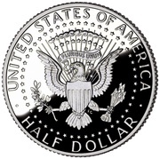 ½ Dollar "Kennedy Half Dollar" Silver Proof Issue, United States, 1992-2018 reverse image