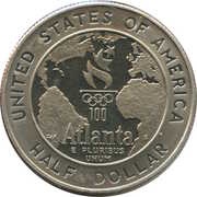 ½ Dollar Atlanta Olympics - Basketball, United States, 1995 reverse image