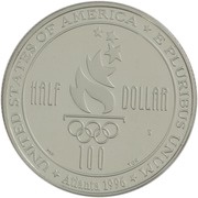 ½ Dollar Atlanta Olympics - Swimming, United States, 1996 reverse image