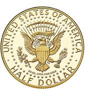 ½ Dollar 50th Anniversary of Kennedy Half Dollar: Gold Issue reverse image