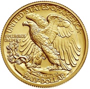 ½ Dollar Walking Liberty Half Centennial; Gold reverse image