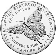 ½ Dollar Breast Cancer Awareness, United States, 2018 reverse image