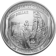 ½ Dollar 50th Anniversary of Apollo 11, United States, 2019 reverse image
