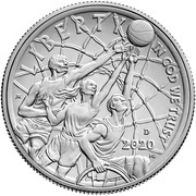 ½ Dollar Basketball Hall of Fame obverse image