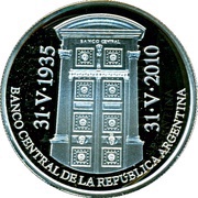 1 Peso 75th Anniversary of B.C.R.A. obverse image