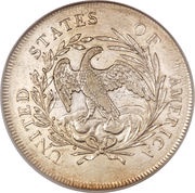 1 Dollar "Draped Bust Dollar" small eagle reverse image