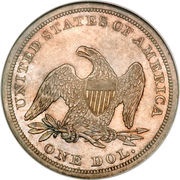 1 Dollar "Seated Liberty" without motto, United States, 1840-1866 reverse image