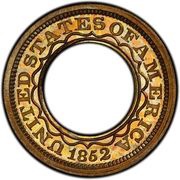 1 Dollar "1852 Gold Dollar" Pattern; gold obverse image