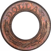 1 Dollar "1852 Gold Dollar" Pattern; copper, United States, 1852 reverse image