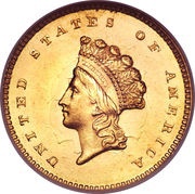 1 Dollar "Small Indian Head" Type 2 obverse image