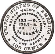 1 Dollar "1879 Goloid Metric Dollar" Pattern; Aluminium reverse image