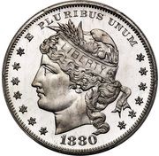 1 Dollar "1880 Goloid Metric Dollar" Pattern; Aluminium obverse image