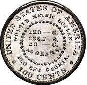 1 Dollar "1880 Goloid Metric Dollar" Pattern; Aluminium reverse image