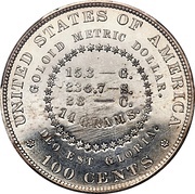 1 Dollar "1880 Goloid Metric Dollar" Pattern; Goloid reverse image