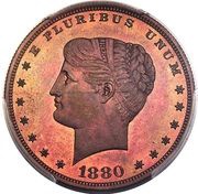1 Dollar "1880 Goloid Metric Dollar" Pattern; Copper obverse image