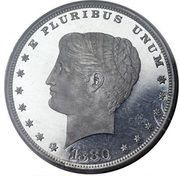 1 Dollar "1880 Goloid Metric Dollar" Pattern; Aluminium obverse image