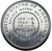 1 Dollar "1880 Goloid Metric Dollar" Pattern; Aluminium reverse image