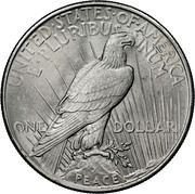 1 Dollar "Peace Dollar", United States, 1921-1964 reverse image