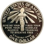 1 Dollar Statue of Liberty, United States, 1986 reverse image