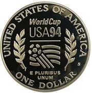 1 Dollar 1994 World Cup Tournament, United States, 1994 reverse image