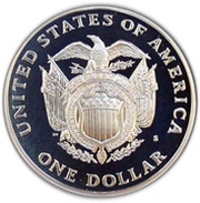 1 Dollar Bicentennial of the U.S. Capitol, United States, 1994 reverse image