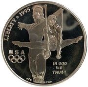 1 Dollar Centennial Olympic Games, Gymnastics obverse image