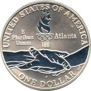 1 Dollar Atlanta Olympics - Cycling reverse image