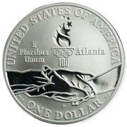 1 Dollar Atlanta Olympics - Track and Field, United States, 1995 reverse image