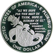 1 Dollar Special Olympics World Games, United States, 1995 reverse image