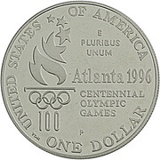 1 Dollar Atlanta Olympics - Paralympics, United States, 1996 reverse image