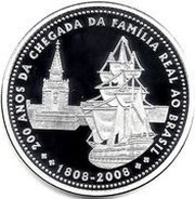 5 Reais Arrival of Royal Family, Brazil, 2008 reverse image