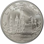 1 Dollar Smithsonian 150th Anniversary obverse image