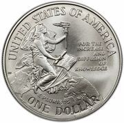 1 Dollar Smithsonian 150th Anniversary, United States, 1996 reverse image