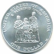1 Dollar Black Revolutionary War Patriots, United States, 1998 reverse image