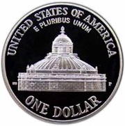 1 Dollar Library of Congress, United States, 2000 reverse image