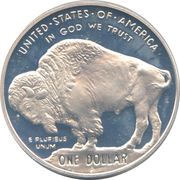 1 Dollar American Buffalo, United States, 2001 reverse image