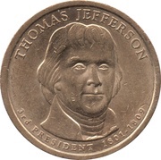 1 Dollar Thomas Jefferson obverse image