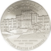 1 Dollar Little Rock Central High School Desegregation, United States, 2007 reverse image