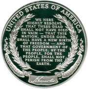 1 Dollar Abraham Lincoln Bicentennial, United States, 2009 reverse image