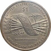 1 Dollar "Native American Dollar" Government—The Great Tree of Peace, United States, 2010 reverse image
