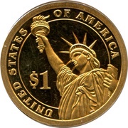 1 Dollar Franklin Pierce, United States, 2010 reverse image