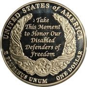 1 Dollar American Veterans Disabled for Life, United States, 2010 reverse image
