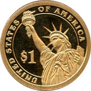 1 Dollar Theodore Roosevelt, United States, 2013 reverse image